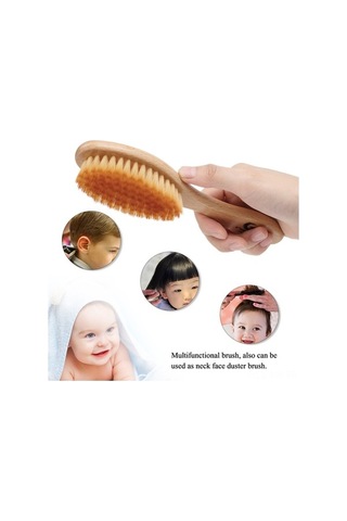 Flybuy Ve Tarağı Saç Mufunye İçin Hassas Fırçası Fiber Bej-turuncu Bebek Ahşap - Zp