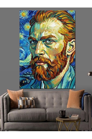 Ünlü Ressam Van Gogh Portresi Dekoratif Kanvas - Mdf Ahşap Tablo