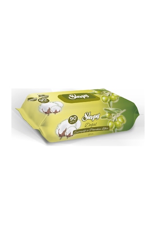 Sleepy Islak Havlu Mendil 90 Yaprak Pamuk&Zeytin Yağlı 12 Li Set