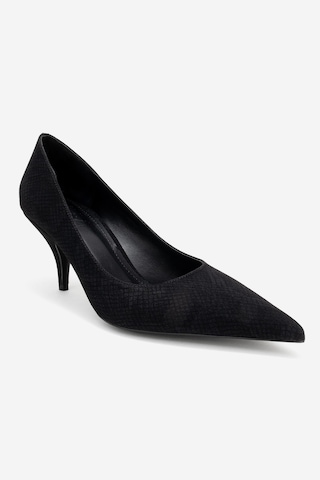 Luvishoes Marcus Siyah Desenli Kadın Topuklu Ayakkabı Siyah