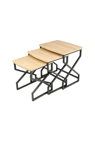 Just Home Pole Zigon Sehpa - Sepet / Siyah Sepet / Siyah