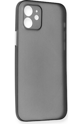 Cosmotex Newface Apple, Uyumlu iPhone 12 Kılıf Pp Ultra İnce Kapak - Gri