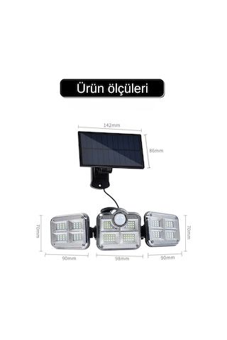 Hangast Solar Güneş Enerjili 122ledli Hareket Sensörlü Aydınlatm