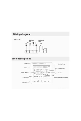 Ranyeek Akıllı Isıtma Termostatı, Haftalık Programlama, Dokunmatik Ekran, Beyaz Arka Işık, Turuncu Tuşlar, Su Isıtması Uyumlu
