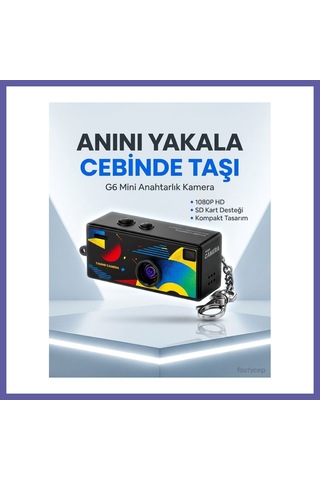 Bezos G6 Thumb Camera Mini Anahtarlık Kamera 1080p Hd Video Kayıtlı Retro Tasarım Taşınabilir Mini Dijital Kamera Nıda