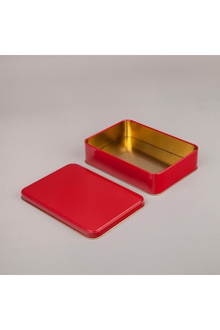 Kırmızı Metal Kutu 19x13,5x4,5 Cm