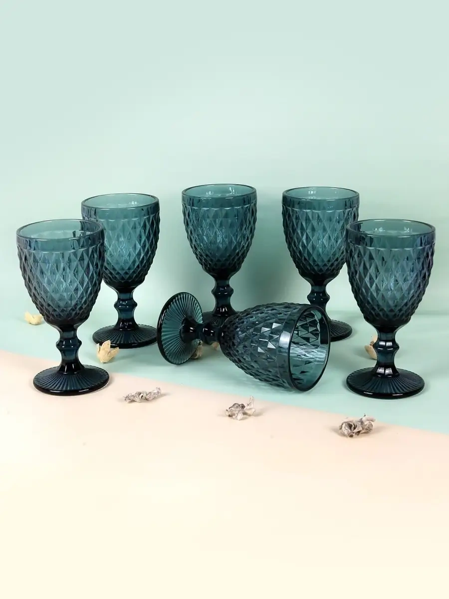 Amıkon Şarap Kadehi Seti 59329723 Mavi
