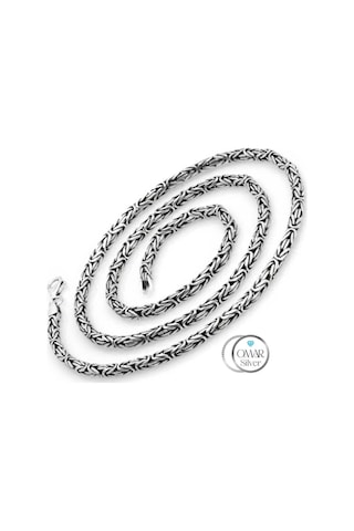 Omar Silver Zincir 925 Ayar 2,5 Mm Gümüş Erkek Oval Kral Kolye