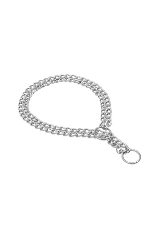 Doggie Eğitim Serisi Çift Boğma Zincirli Köpek Boyun Tasması Krom