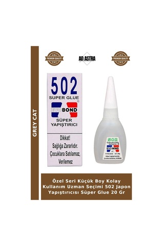 Özel Seri Küçük Boy Kolay Kullanım Uzman Seçimi 502 Japon Yapıştırıcısı Süper Glue 20 Gr