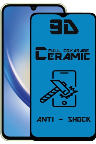 Samsung Galaxy Uyumlu A34 Tam Kaplayan Seramik Nano Esnek Ekran Koruyucu Cam
