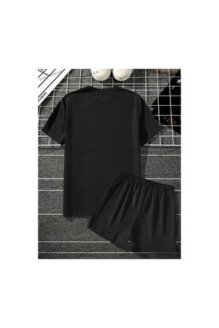 Alt/üst T-shirt Ve Şort Takımı Kod Alt156 Siyah