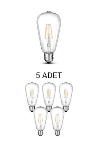 Cata Ct-4353 St64 Rustik Led Ampul 8w Günışığı - 5 Li Paket