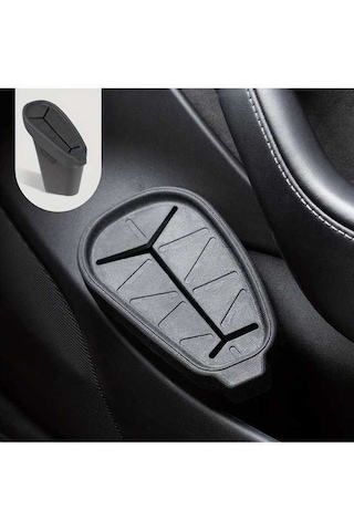 Fastbuy Lumaworld Tesla Model 3 Kapaklı Araç Çöp Kutusu Siyah Yan Kapaklı Saklama Organizatörü Siyah