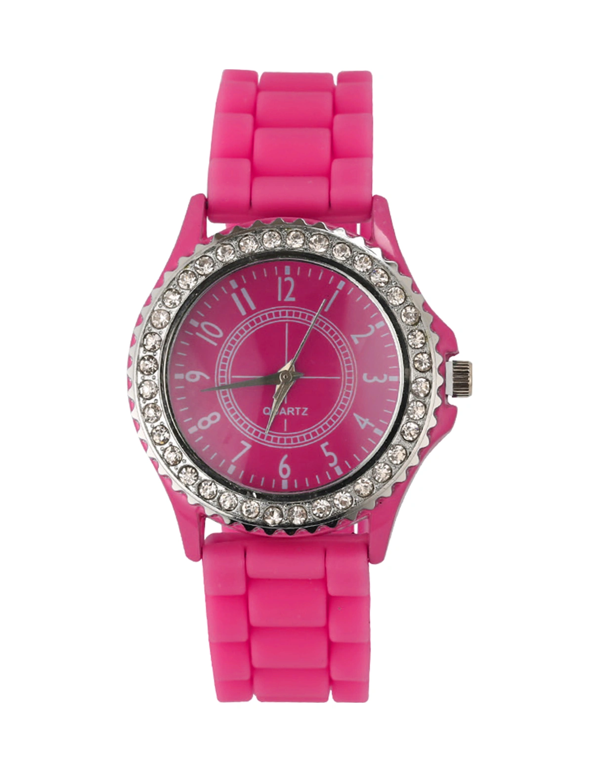 Xindoker Bayanlar İçin Klasik Kuvars Saat, Silikon Kordon, Hafif Ve Rahat, Günlük Suya Dayanıklı, İşaretçi Tipi, Pembe Rengi Rose