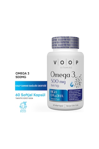 Voop Omega 3 Balık Yağı 500 MG 60 Kapsül