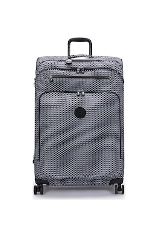 Kıplıng New Youri Spin L Büyük Boy Tekerlekli Valiz Siyah Sıgnature Prınt