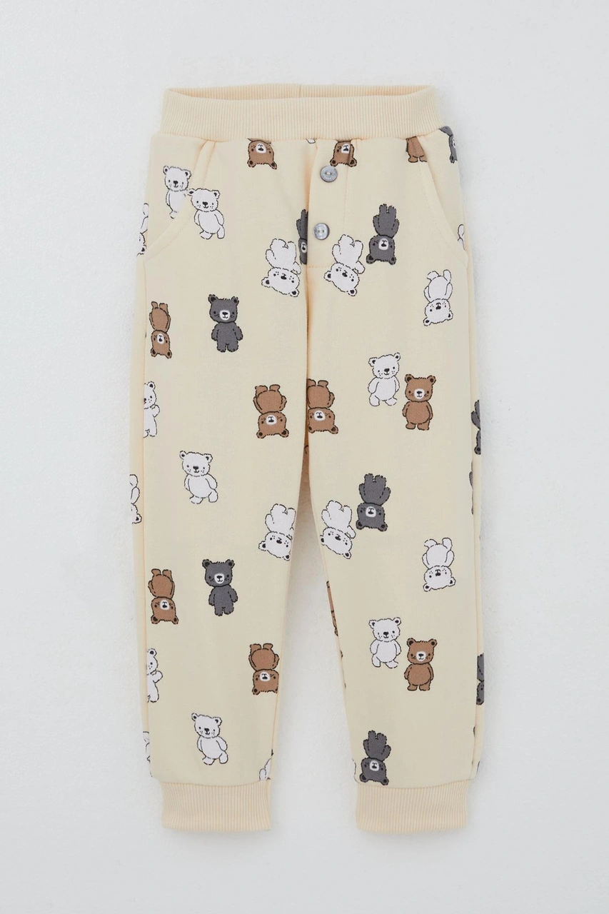 Breeze Erkek Çocuk Eşofman Takım Sevimli Ayıcıklar Desenli 1-4 Yaş, Krem Krem