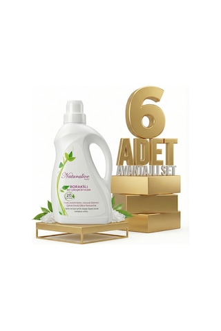 Naturalive Borakslı Sıvı Çamaşır Detarjanı 6x1000 Ml 1 L