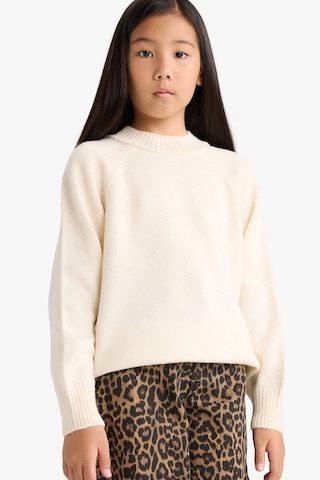 Defacto Kız Çocuk Bisiklet Yaka Triko Kazak F2755a825wner233 Ekru