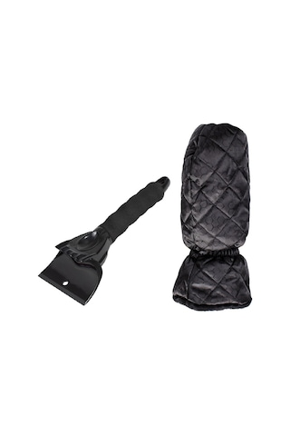 Sones Araca Monteli Kar Küreği Buz Çözücü Temizleme Aleti, Renk: Siyah+eldiven