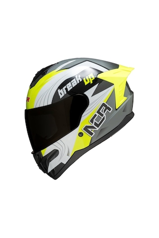 Ncr Rapid Siyah Vizörlü Ece Belgeli Kapalı Motosiklet Kaskı Sarı