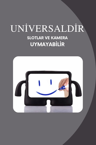 Fuchsia Casper Vıa S50 Tablet İle Uyumlu Kuki Eğlenceli Standlı Yumuşak Çocuk Tablet Kılıfı Korumalı Kapak