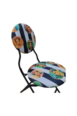 Katlanabilir Frida Desenli Metal Sandalye
