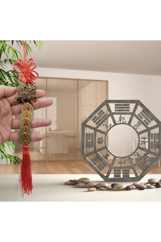 Çin Feng Shui Şans Ve Bereket Beşli Para Dragon 35 Cm