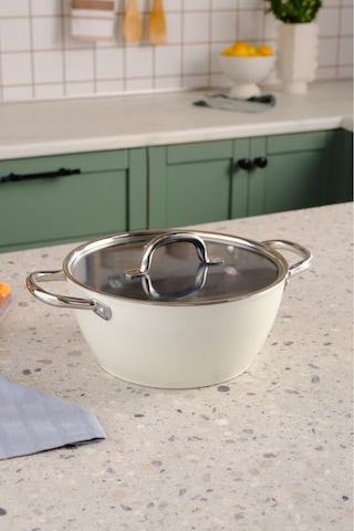 Karaca x Refika Swiss Crystal Creamy Metal Tencere 24 Cm