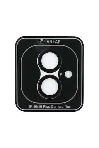 Apple Uyumlu iPhone 16 Plus Guess Lisanslı Metal Kamera Lens Koruyucu Siyah