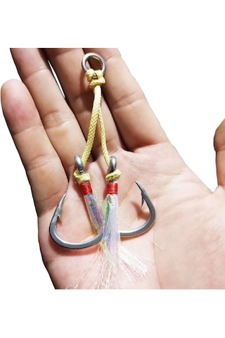 Hokkaido 2/0 Numara 2 Adet Çiftli- Kevlar İp,glow Simli,jig Asist