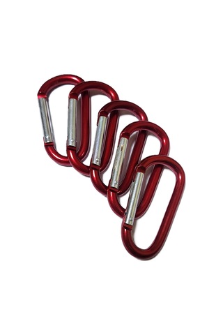 Alüminyum Kırmızı Karabina 8mm 5adet metal