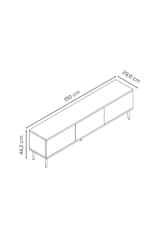 Lunar 150 Cm Tv Ünitesi Tv Sehpası Beyaz-gümüş Beyaz-gümüş