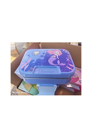 304 Paslanmaz Çelik 2 Katlı 2 Bölmeli 1030ml Happii Beslenme Çantası Temalı Lunch Box Mor