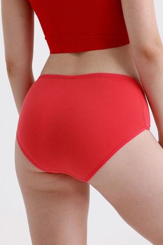 Meine Liebe Unterwäsche Pamuklu 7'li Paket Yüksek Bel Toparlayıcı Etkili Bato Külot Kırmızı