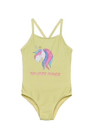 Toosalty Kız Çocuk Sarı Geometrik Desenli Unicorn Mayo 25sg009st Sarı