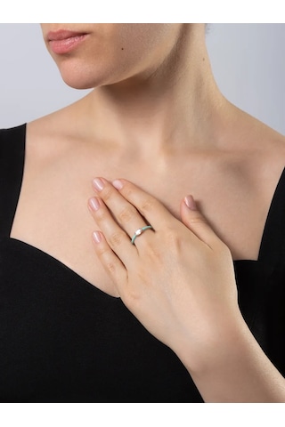 Vladlena 925 Ayar Gümüş Emaye Ve Taşlı Altın Yüzük 327336119 Altın