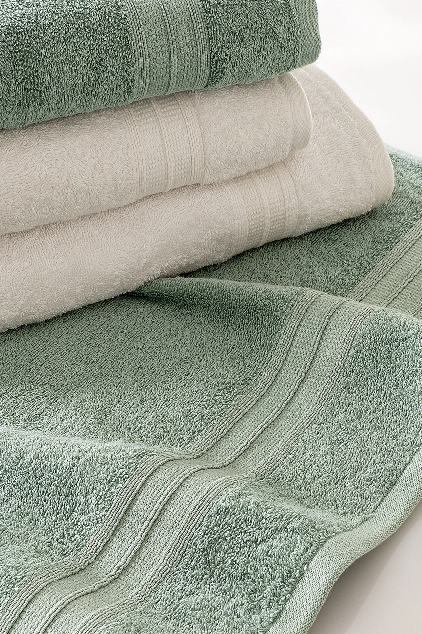 Yataş Angelina 4'lü Banyo Havlu Seti 50x90 Cm/70x140 Cm - Ekru / Adaçayı Ekru