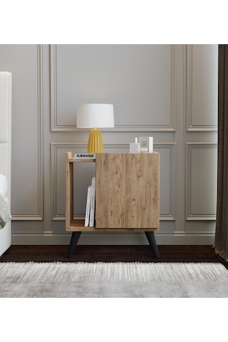 50 Cm Mdf Modern Ayaklı Ahşap Komodin Çok Amaçlı Dolap Yan Sehpa