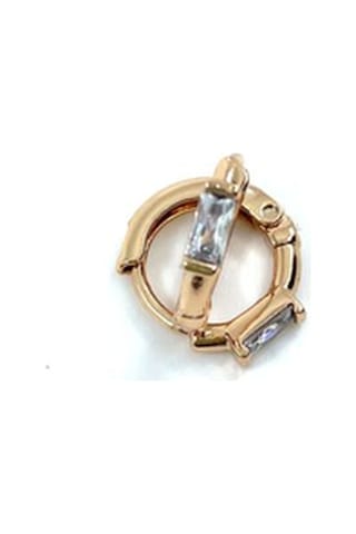 Premium Rose Gold Kararmaz Küçük Dikdörtgen Taşlı Halka Küpe Gold