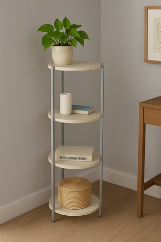 4 Katlı Raf - Çiçeklik, Organizer, Sehpa Ve Köşe Rafı Gri