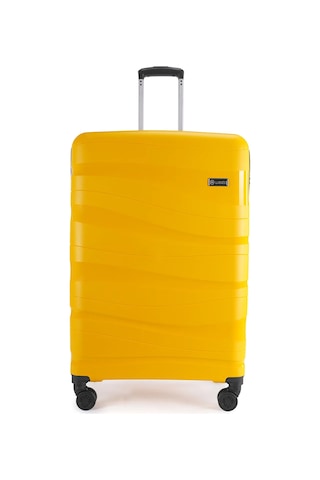Wexta Wx-pp10 Dalgalı Sarı Kabin Boy Polipropılen Valiz Sari