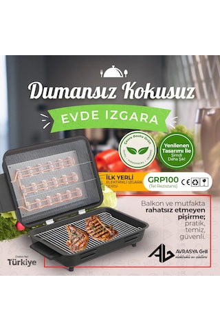 Avrasya Grill Elektrikli Izgara Full Emaye