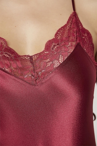 Pierre Cardin 870 Kadın İp Askılı Saten Gecelik-bordo Bordo