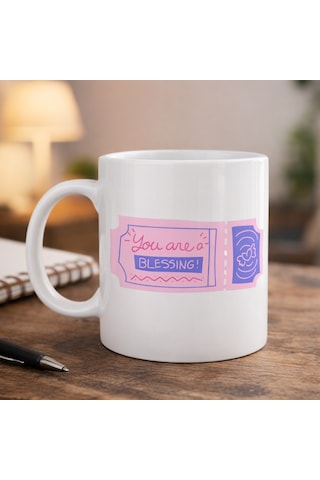 You Are A Blessing Yazılı Porselen Kupa Model 32 Anlamlı Hediye Kupası, Sevdiklerine Moral Veren Şık Kahve Kupası Diğer