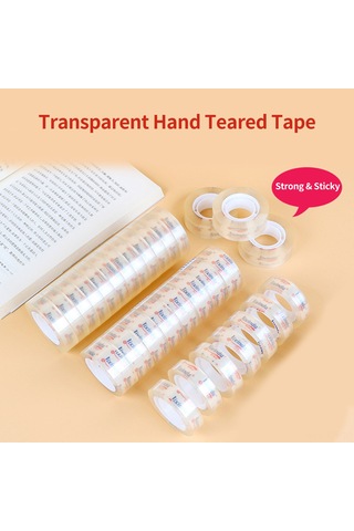 Youmex Öğrenci Ve Ofis Kullanıma Uygun 18mm 20y Transparan Ripsel Bant - 8 Adet Paket 8