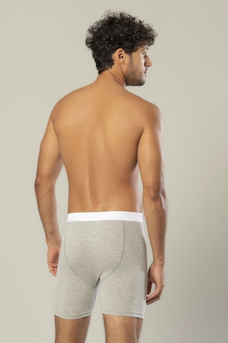 Erdem Gri Melanj Pamuk Elastan Uzun Boxer 1416 Gri Melanj