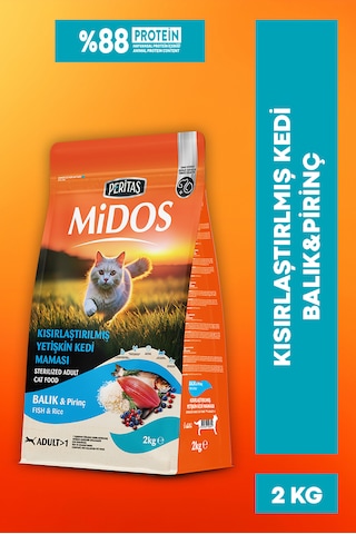 Balık Ve Pirinçli Kısırlaştırılmış Yetişkin Kedi Maması 2kg