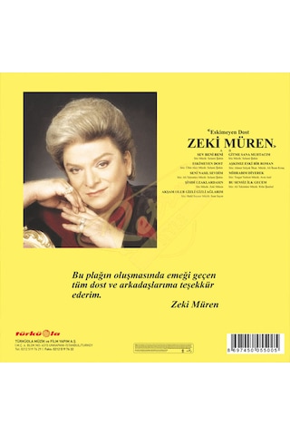 Zeki Müren - Eskimeyen Dost LP. Plak